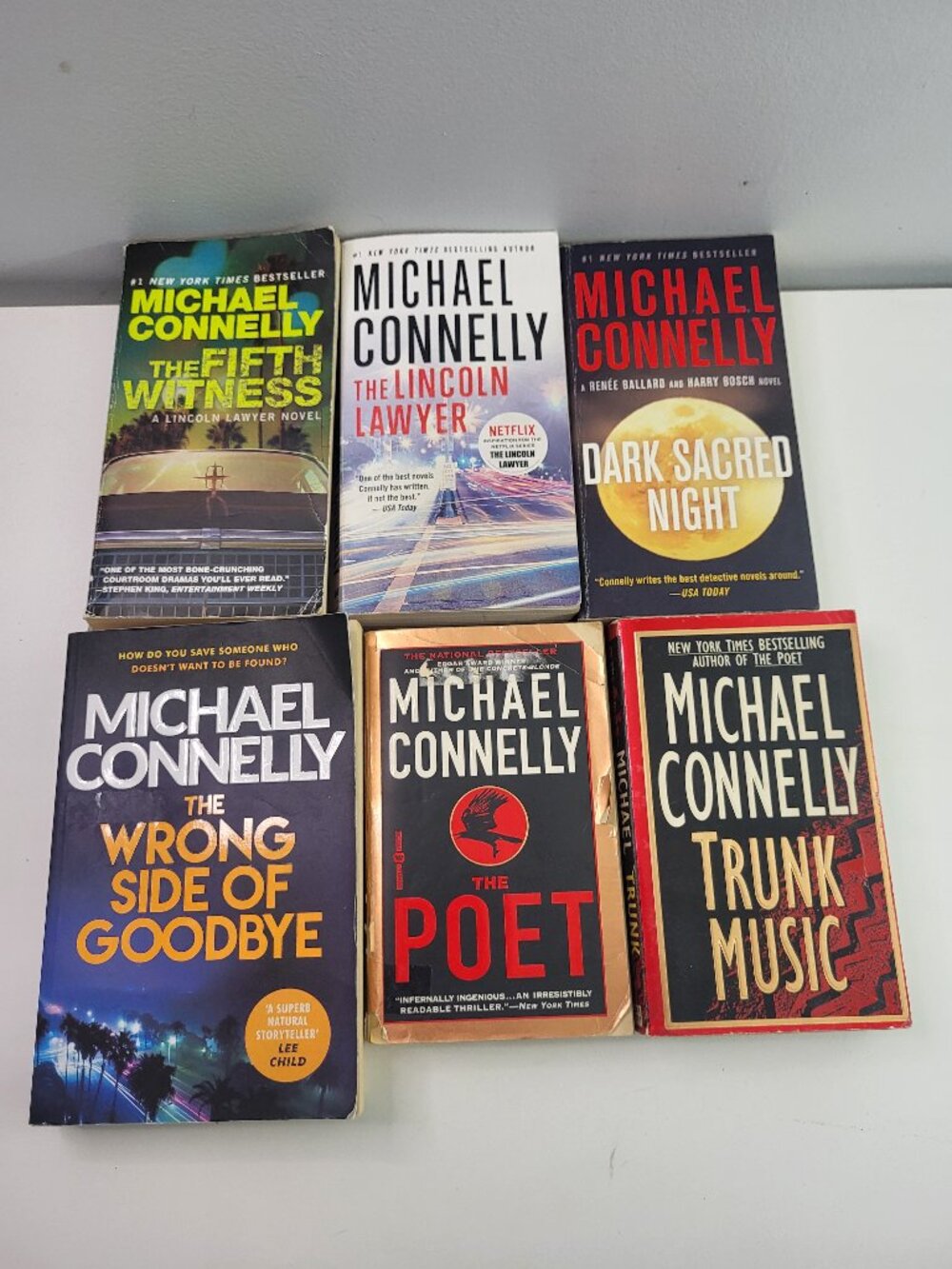 Michael Connelly Book Lot of 6 Legal & Detective Thriller Paperbacks